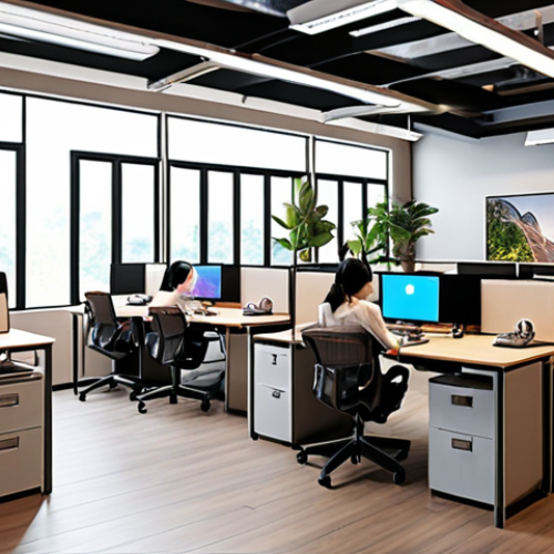 Image Prompt 1: Optimizing Operations in a Modern Vietnamese Co-working Space**