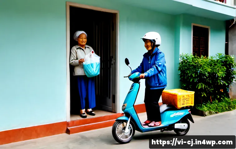 Home 17 공유경제의 사회적 책임 - Photorealistic editorial scene in a modern Vietnamese city: a responsible app-based delivery rider w...
